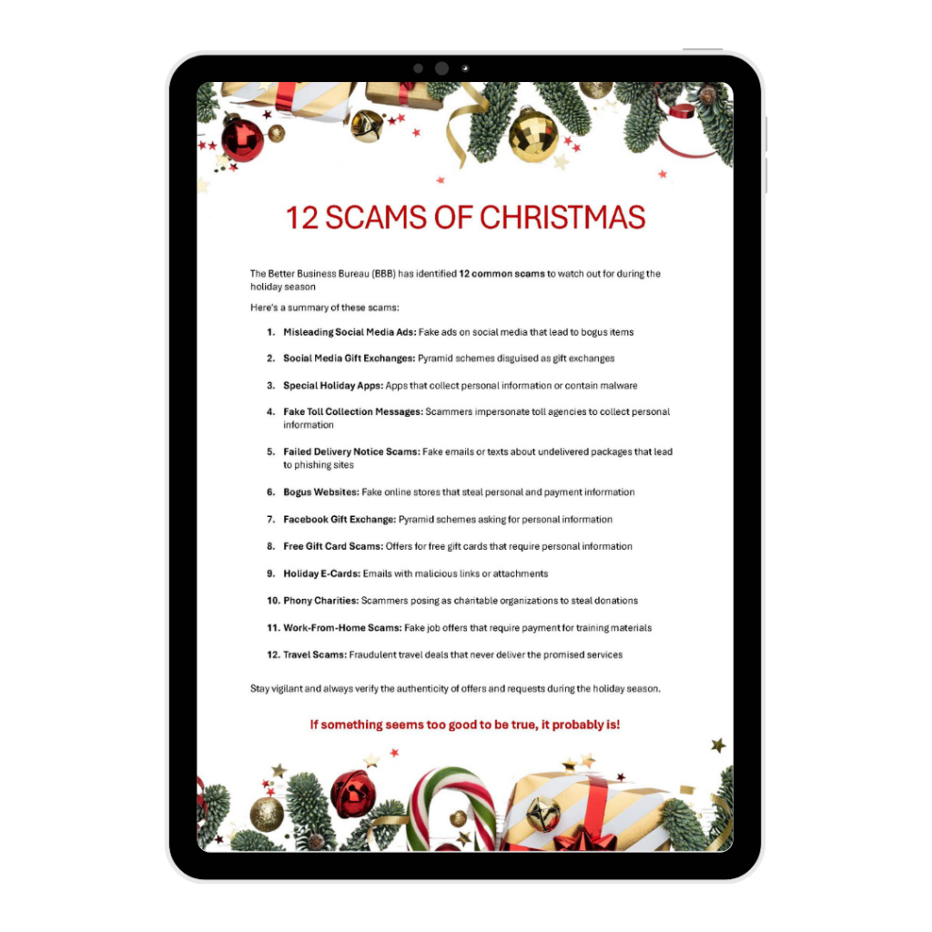 12 common holiday scams infographic